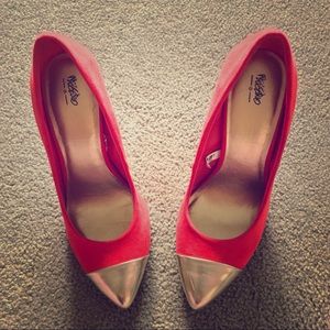 Mossimo Supply Co. Orange with Gold Tip Heels